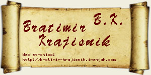 Bratimir Krajišnik vizit kartica
